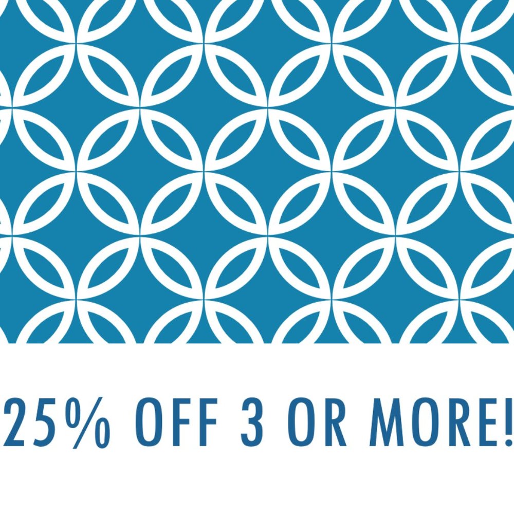 25% off 3 items or more